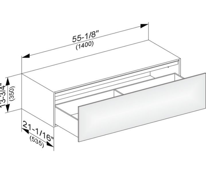 Тумба боковая подвесная KEUCO EDITION 11 31326 330000 с одним выдвижным фронтом, корпус/фасад шлифованный лак, чёрный