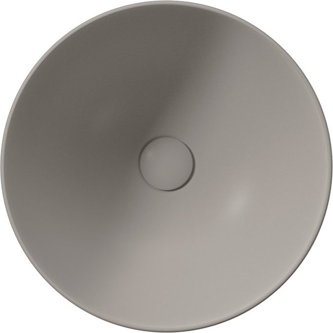 Раковина-чаша накладная круглая GSI PURA 885205 420 мм х 420 мм, без отверстия под смеситель, цвет Tortora Matte