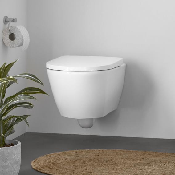 Унитаз подвесной + сиденье Duravit D-Neo Rimless 45770900A1 370 мм х 540 мм, с вертикальным смывом, без смывного края, с креплением Durafix, белый