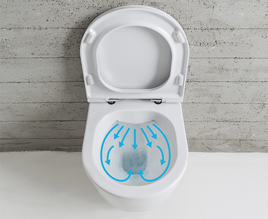 Унитаз подвесной безободковый GLOBO 4ALL MDS03BI 360 мм х 540 мм, с креплением, белый глянцевый