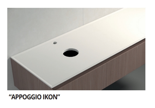 Столешница для двух раковин BMT IKON APPOGGIO IKON 870 831 274 02.1 DK  2740х22х502 мм, c бортиком, Белый матовый