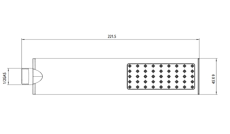 Ручной душ Bossini Flat B00270.073 с моноструёй, чёрный матовый