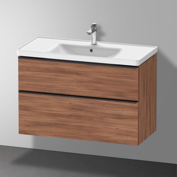 Тумба подвесная под раковину DURAVIT D-Neo DE435607979 984 мм х 452 мм, с выдвижным ящиком и выдвижным отделением, орех натуральный