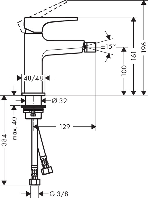 Смеситель для биде с донным клапаном Hansgrohe Metropol 74520000 Хром