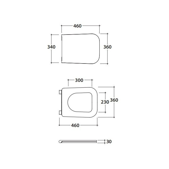 Сиденье для унитаза GLOBO STONE ST022AR 460 мм х 360 мм, съёмное, с Soft-Close, чёрный матовый