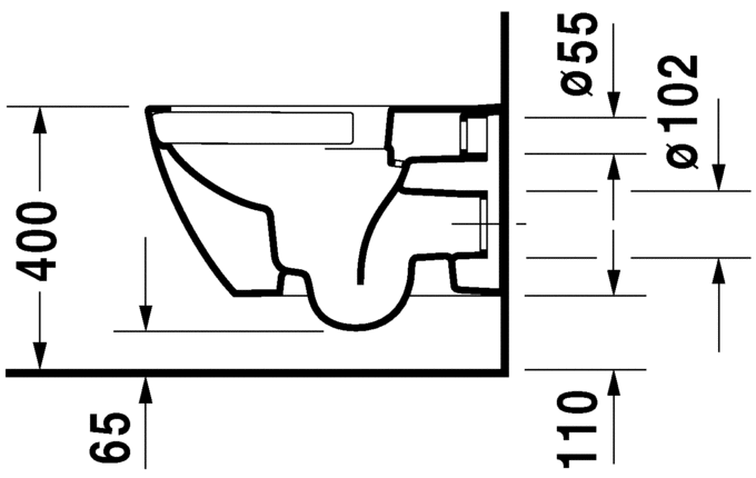 Подвесной унитаз Duravit Happy D.2 2222098900 54 см антрацит