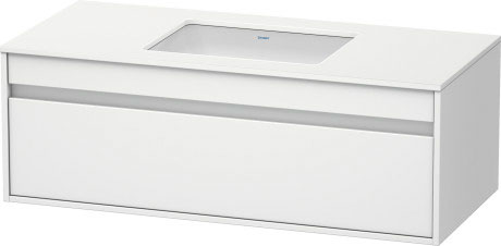 Тумба подвесная под раковину Duravit Ketho KT689601818 с одним выдвижным ящиком, со встраиваемой раковиной, белый матовый (изделие снято с производства)