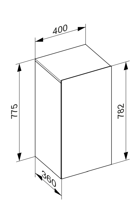 Средний шкаф - пенал KEUCO STAGELINE 32811 180002 360 мм х 400 мм х 782 мм, с 1 дверцей, петли справа и двумя полками, кашемир/кашемир