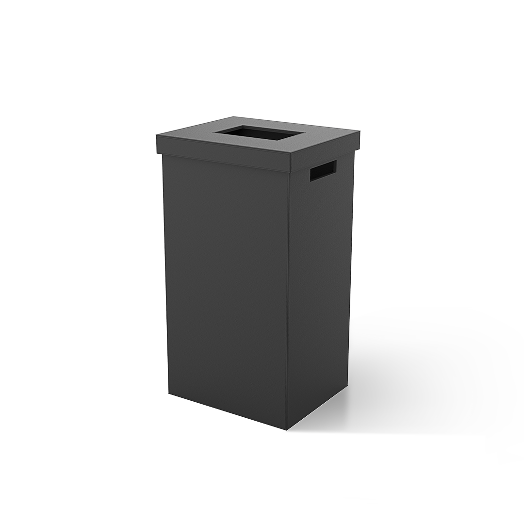 Корзина для белья напольная  DECOR WALTHER  Brownie AWB   0937560   60,5 X 38,5 X 38,5 см, имитация кожи, цвет: черный матовый