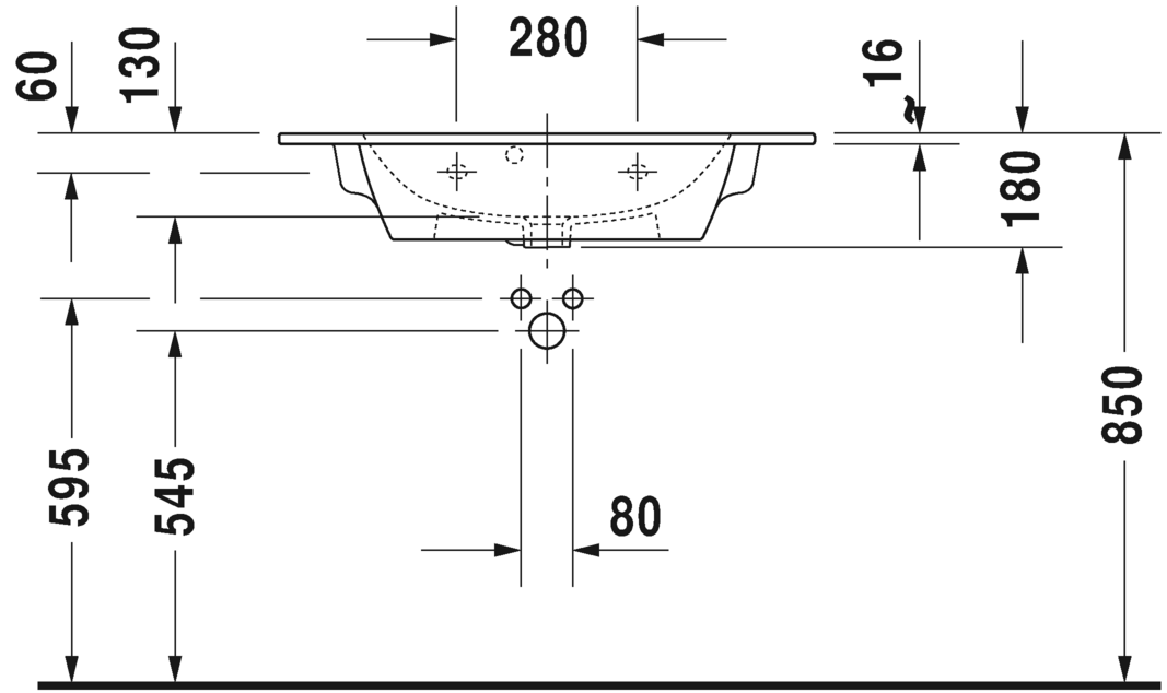 Раковина подвесная Duravit me by starck 2342830000 83х40см