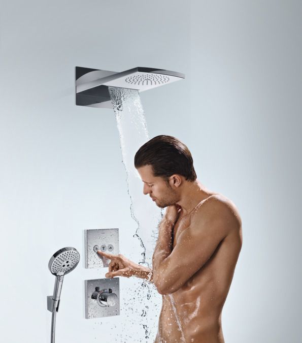 Квадратная наружная часть термостата Hansgrohe Shower Select Highflow 15760700 Цвет белый матовый
