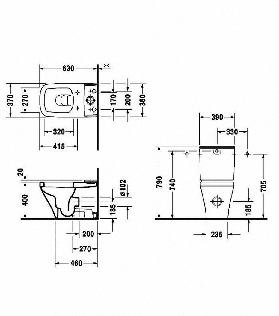 Бачок для унитаза Duravit DuraStyle 09351000051 подвод воды снизу слева, с покрытием WonderGliss, белый