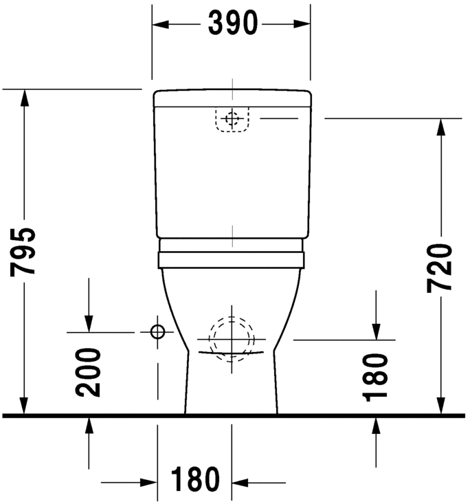 Унитаз напольный комбинированный Duravit Starck 3 0126090001 с вертикальным смывом, с покрытием WonderGliss, с креплением, белый 