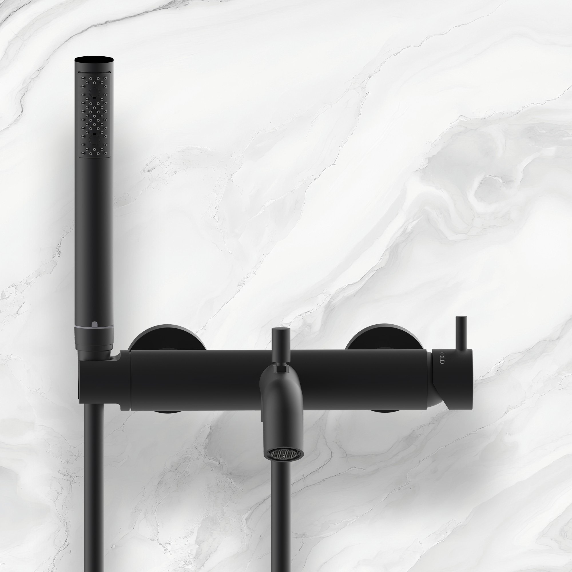 Однорычажный смеситель для ванны BOSSINI TEO Z00723.030 со шлангом 1250 мм и лейкой Zen, цвет Хром