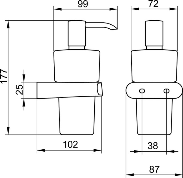 Колба из матового стекла для подвесного дозатора жидкого мыла зап/часть KEUCO ELEGANCE NEW 11654 009000 Опал