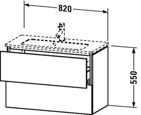 Тумба подвесная под раковину Duravit L-Cube LC625702222 белый глянцевый