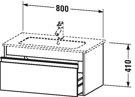 Тумба подвесная под раковину Duravit Ketho KT641902222 с выдвижным ящиком, белая глянцевая