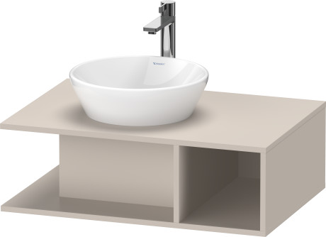 Тумба подвесная под раковину DURAVIT D-Neo DE492809191 800 мм х 550 мм, с консолью, с открытой полкой справа, серо-коричневый матовый