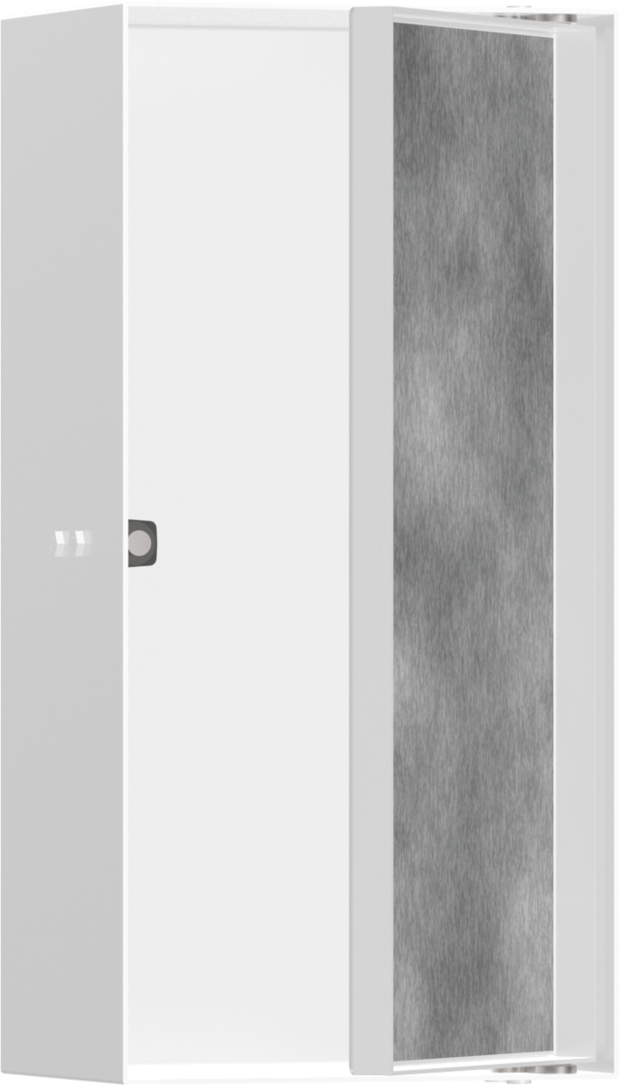 Настенный короб HANSGROHE XtraStoris Rock 56082700 с открытой рамой 300 мм х 150 мм х 100 мм, с дверью для облицовки плиткой, матовый белый