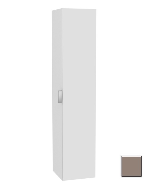 Шкаф - пенал высокий подвесной KEUCO EDITION 11 31331 370002 петли справа, 3 стеклянные полки, с бельевой корзиной, корпус/фасад структурный лак, трюфель