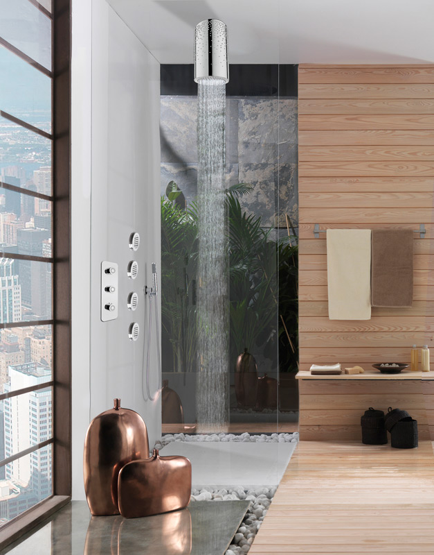 Верхний душ потолочный Bossini Dinamic Inox один режим струи H80166.030 хром