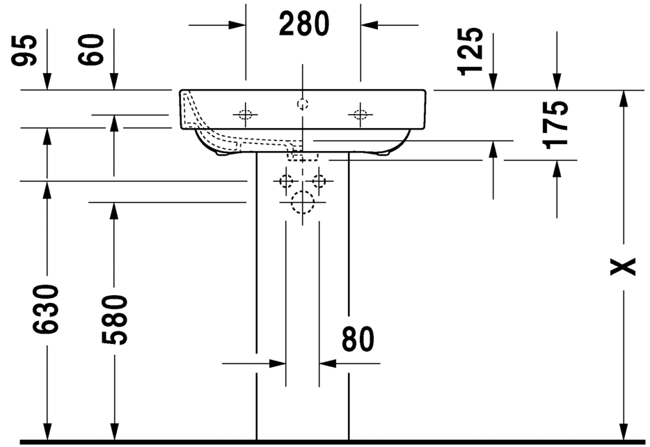 Раковина встраиваемая сверху Duravit Happy D.2 2316600000 60х45см