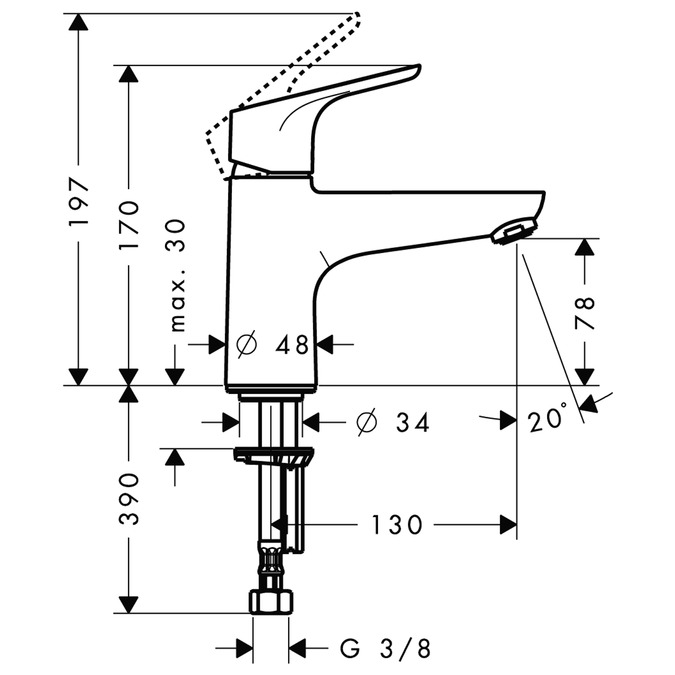 Смеситель для раковины Hansgrohe Focus E2 31931000 Хром