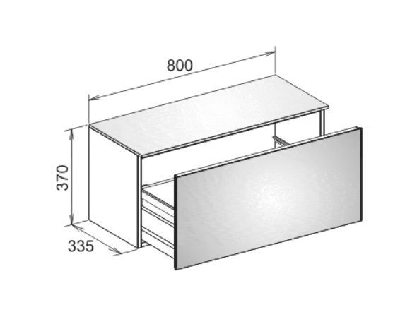 Боковая тумба Keuco Royal Reflex  34010 570000 корпус матовый лак/фасад стекло черный