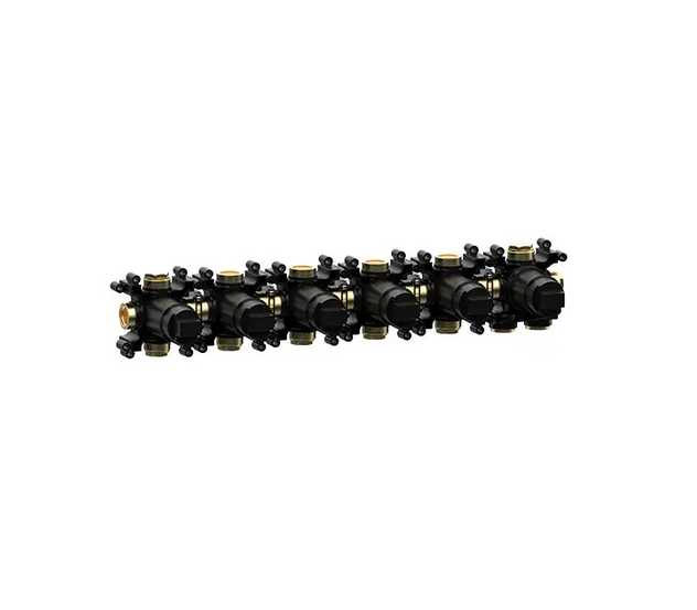 Встраиваемая внутренняя часть термостата ALMAR MODULAR PUSH E176915 на 5 потребителей, цвет Чёрный
