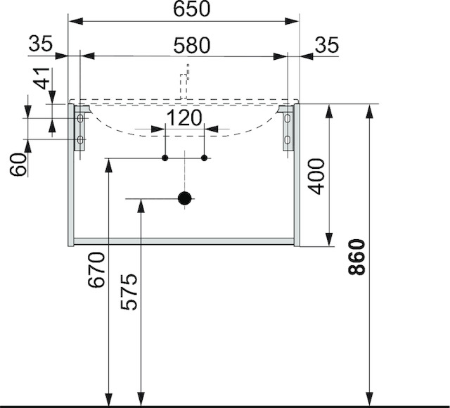 Тумба под раковину Keuco Plan 32951 300000 490 мм х 650 мм х 400 мм, корпус ламинированный матовый белый, фасад стекло белый глянцевый