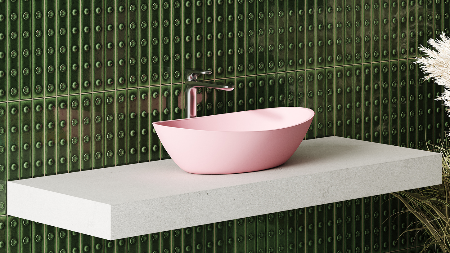 Раковина накладная овальная ассиметричная SALINI NOEMI 1101203SM 340х560х150мм, S-Stone, без донного клапана, цвет Белый матовый