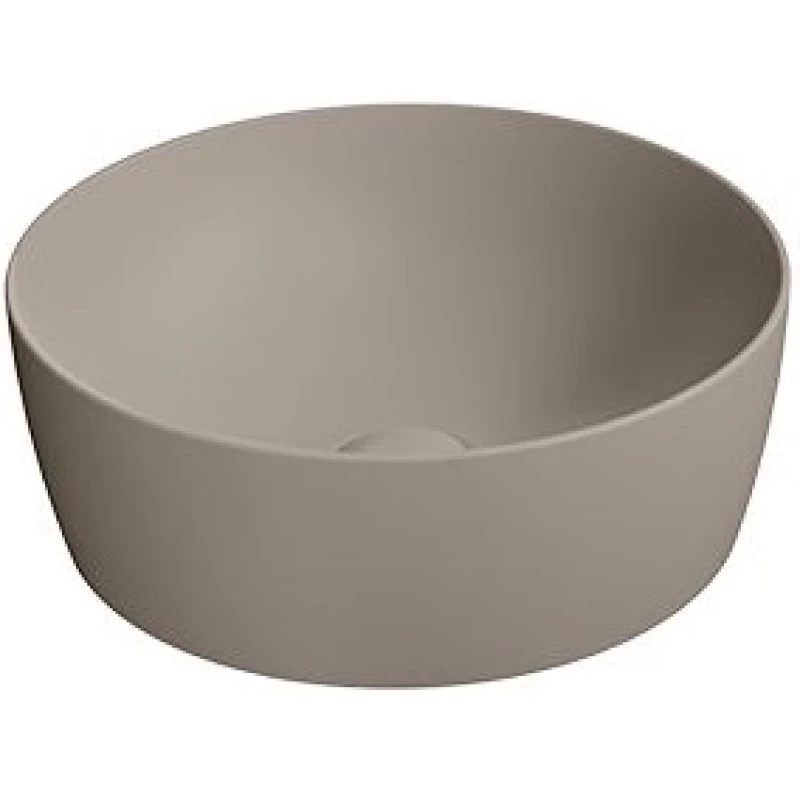 Раковина-чаша накладная круглая GSI NUBES 903905 400 мм х 400 мм, без отверстия под смеситель, без перелива, цвет Tortora Matte