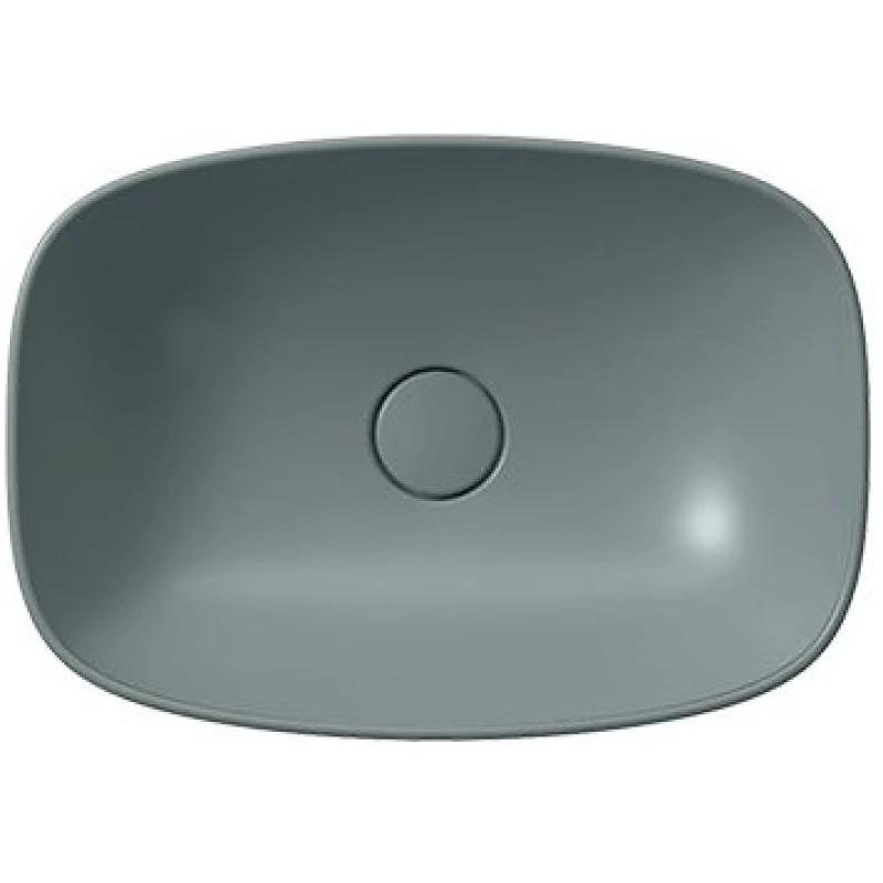 Раковина-чаша накладная овальная GSI NUBES 978404 500 мм х 350 мм, без отверстия под смеситель, без перелива, цвет Agave Matte