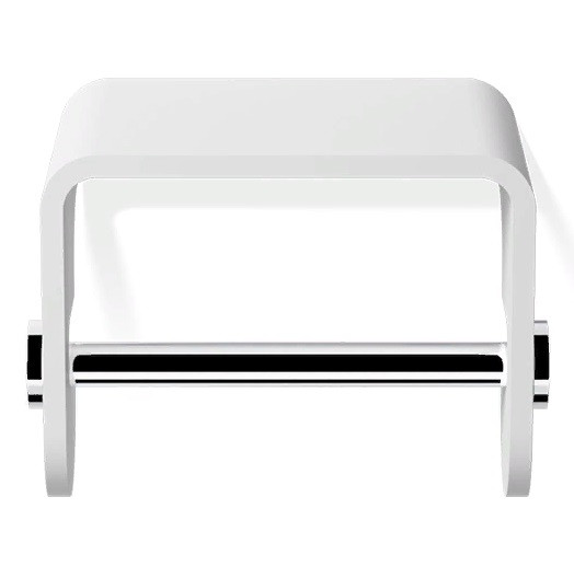 Держатель туалетной бумаги, подвесной, с полочкой DECOR WALTHER (Stone TPH 4) 0974554    10 X 13 X 10 см, композит Solid Surface,  цвет: белый / хром