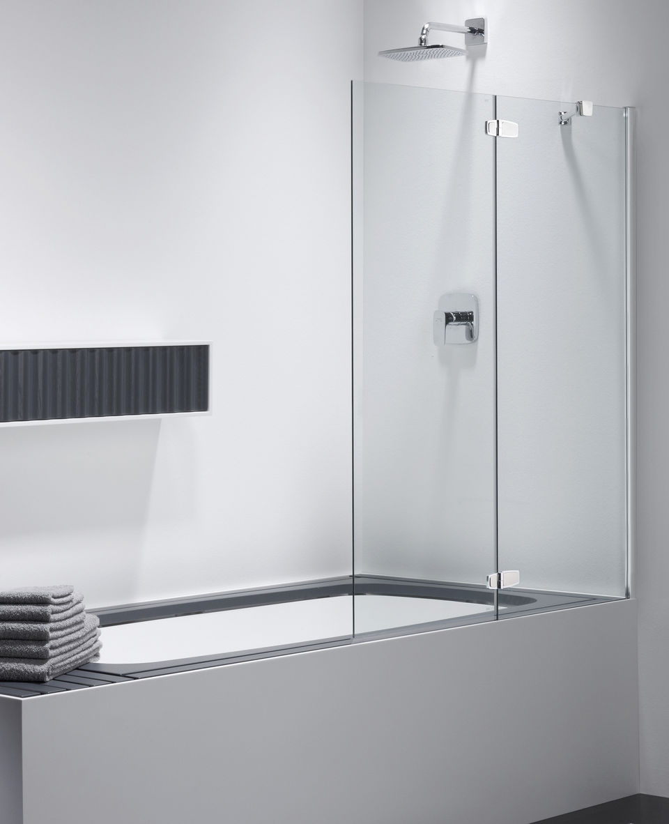 АКЦИЯ!!! Шторка на ванну складная PROVEX COMBI CK-1 1003 CK 05 SC R, размер 1200 х 1400 мм, с неподвижным сегментом, профиль блестящий алюминий, матовое стекло, правая