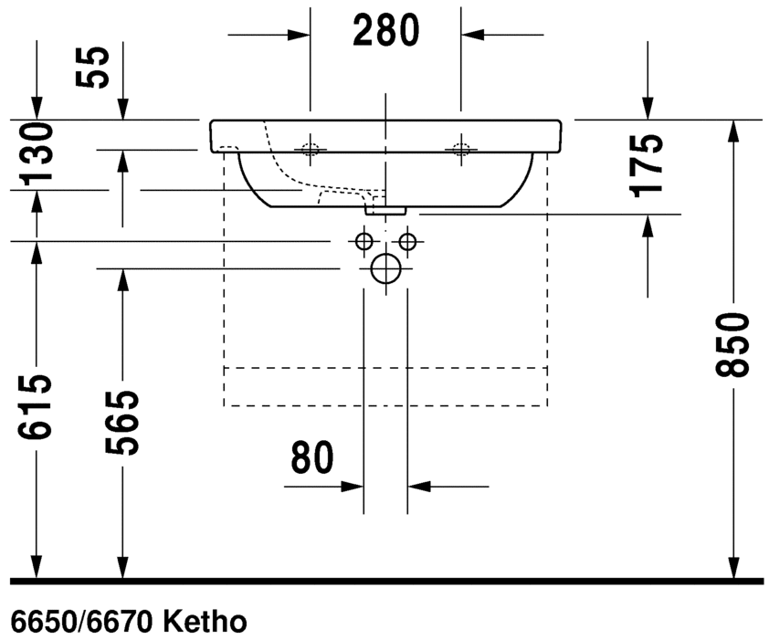 Раковина для мебели  Duravit d-code 03426500002 65х48 см