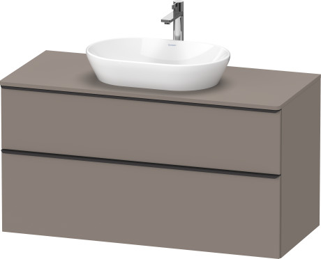 Тумба подвесная под раковину DURAVIT D-Neo DE496904343 1200 мм х 550 мм, с 2 выдвижными ящиками и консолью, базальт матовый