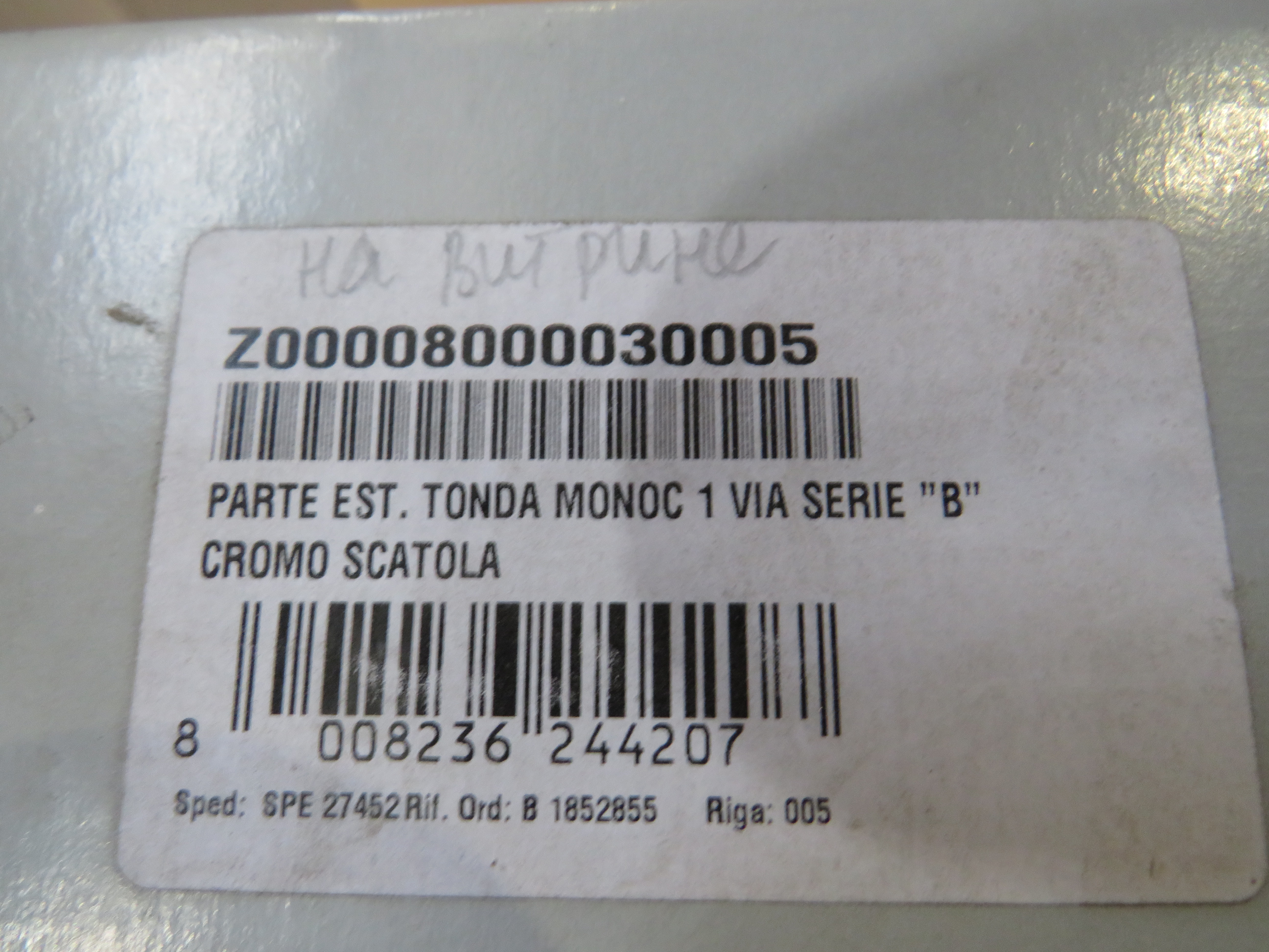 УЦЕНКА. BOSSINI (OKI/TEO)  Комплект Z00008.030+Z00007_УЦ   Наружняя часть механического смесителя + встраиваемая част, хром (030) / Комплект с выставки. Мелкие царапины.