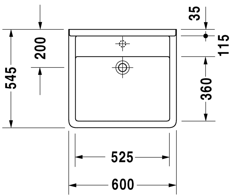 Раковина медицинская Duravit Strack 3 0312600000 60х54 см