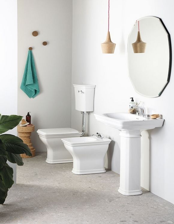 Биде напольное ARTCERAM CIVITAS CIB002 01 00 360 мм х 540 мм, с отверстием под смеситель, с переливом, с креплением, белое глянцевое