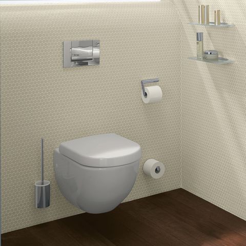Ершик для туалета с белой колбой Keuco Plan 14972 170100 алюминий серебристый анодированный, хром