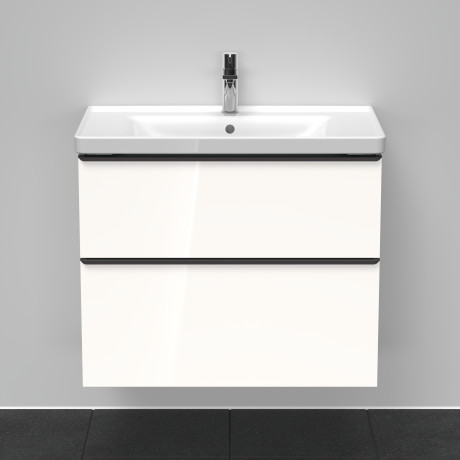 Тумба подвесная под раковину DURAVIT D-Neo DE435502222 784 мм х 452 мм, с выдвижным ящиком и выдвижным отделением, белый глянцевый