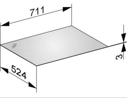 Декоративная верхняя крышка из кристаллина для боковой тумбы KEUCO EDITION 11 31322 189001 Кашемир глянцевый