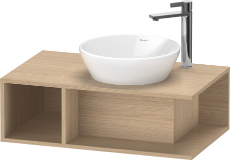Тумба подвесная под раковину DURAVIT D-Neo DE493803030 800 мм х 480 мм, с консолью, с открытой полкой слева, натуральный дуб