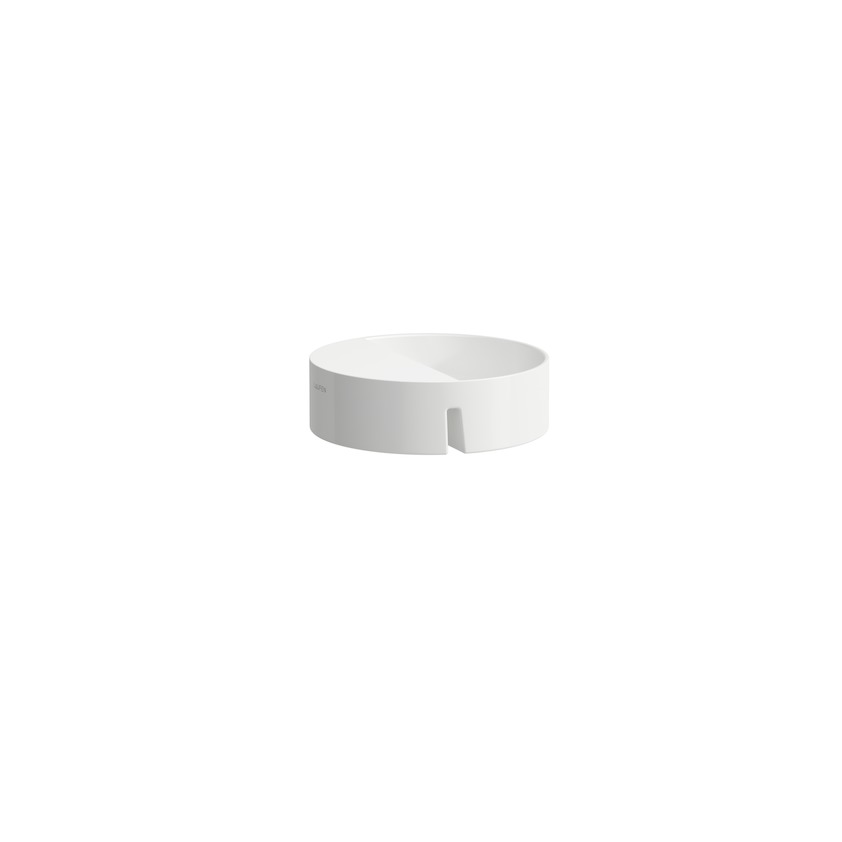 Лоток круглый для крепления на борт ванны  Laufen  Sonar  2.9334.0.000.000.1, материал  Marbond,  270×270×80 мм, цвет белый