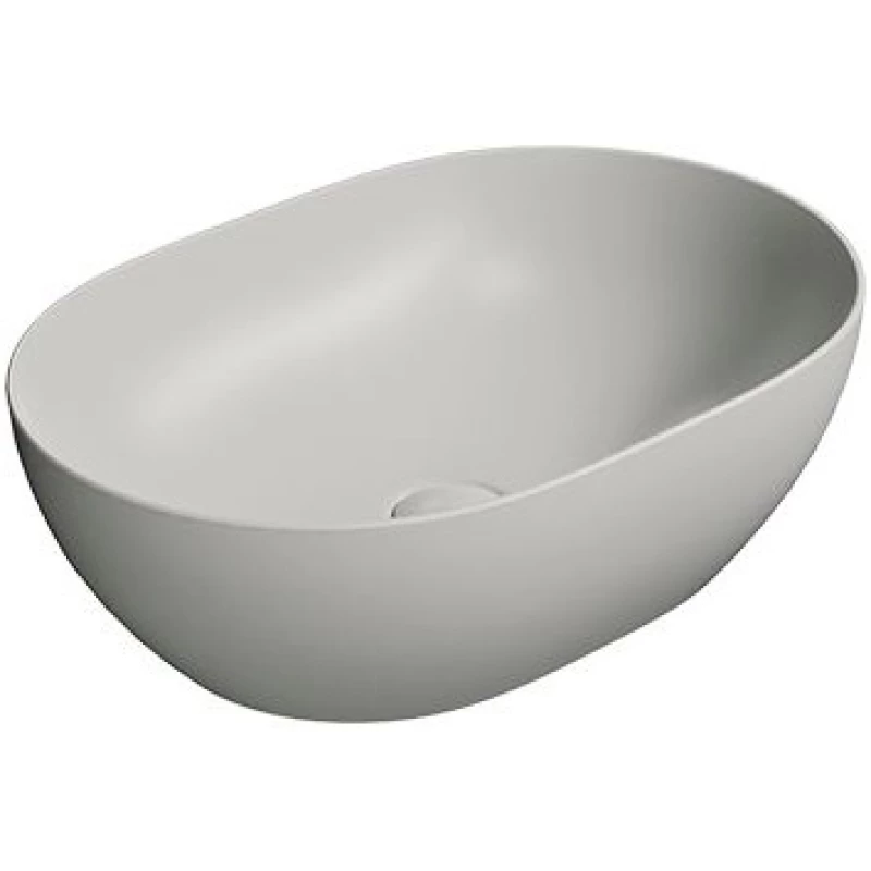 Раковина-чаша накладная овальная GSI PURA 886017 500 мм х 350 мм, без отверстия под смеситель, цвет Cenere Matte