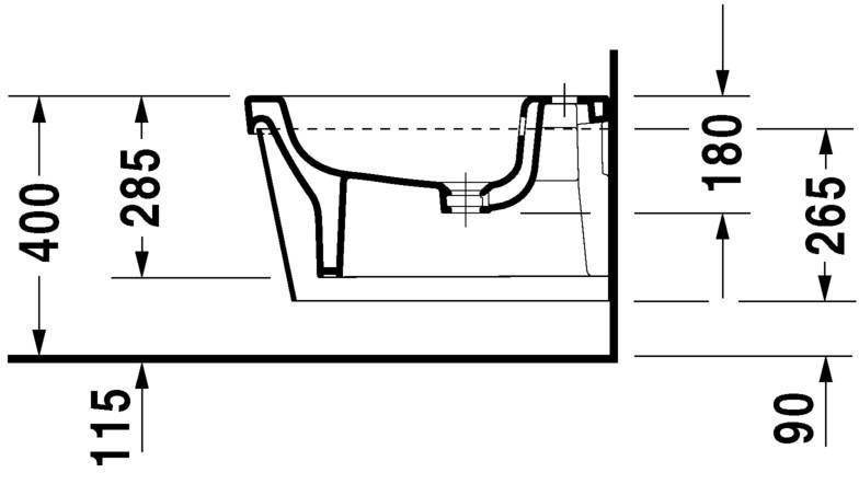 Биде подвесное DURAVIT Esplanade 2265100000 450 мм х 560 мм, белое