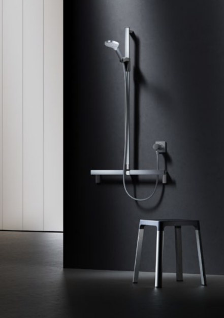 Поручень вдоль стены и штанга для душа KEUCO AXESS 35014 011013 1000 мм, для установки справа и слева, цвет Хром