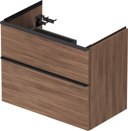 Тумба подвесная под раковину DURAVIT D-Neo DE435807979 784 мм х 452 мм, с выдвижным ящиком и выдвижным отделением, орех натуральный