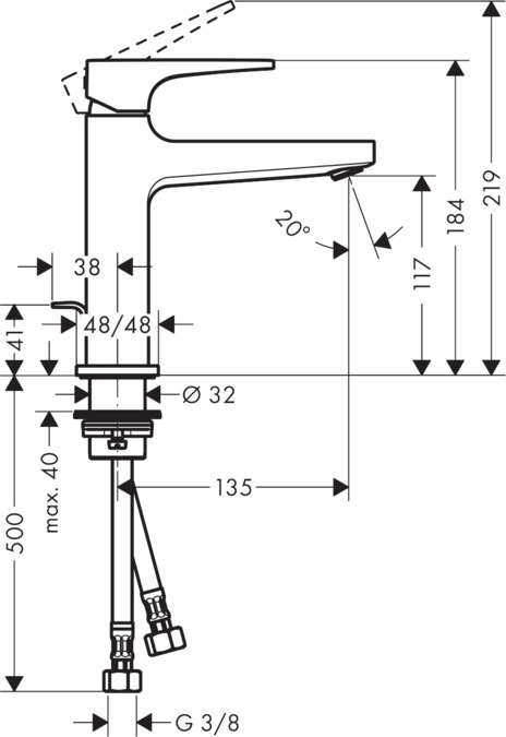 Смеситель для раковины с донным клапаном Hansgrohe Metropol 32506000 Хром